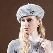 cheap Party Hats-Hats synthetic fibre Beret Hat Floppy Hat Casual Holiday Classical Classic With Crystals Pure Color Headpiece Headwear