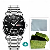 halpa Kvartsikellot-Edistynyt Miesten Rannekello Muodikas Miesten Kvartsikello Päivämäärä Kalenteri Hohtava Näyttö Vedenkestävä Paras Valentine's Day Lahjavaihtoehto Miehille