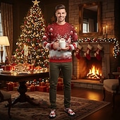  Weihnachtsschuhe für Herren mit Weihnachtsmann-Motiv – lustiges 3D-Druckdesign, bequem und kuschelig, perfekt für Weihnachtsfeiern und festliche Zusammenkünfte
