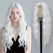 baratos Perucas de Carnaval-Peruca de Carnaval 2026 Rosa Vermelho Azul Encaracolado Ondulado Longo Peruca sintética para festivais Mardi Gras Parada Cabelo para fantasia de cosplay para Feminino