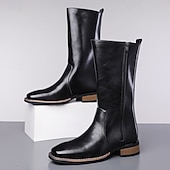 Χαμηλού Κόστους Μπότες ιππασίας-Κλασικές καφέ ανδρικές μπότες ιππασίας | μινιμαλιστικές ψηλές μπότες μέχρι τη μέση της γάμπας με πλαϊνό φερμουάρ, ιδανικές για ζεστές χειμερινές μετακινήσεις και χαλαρό περπάτημα