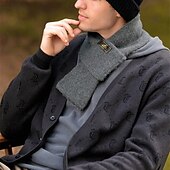 cheap Men' Scarves &amp; Gloves-Men's Rectangle Scarf Outdoor Dailywear Causal Black Brown Scarf Solid Color