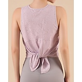 cheap Women's Shirt-Women's Solid Colored Tank Top Workout Tops Loose Fit Elastic Sweat-Wicking Breathable Tennis Pickleball Yoga Crew Neck Top Black White Yellow Tennis Clothing