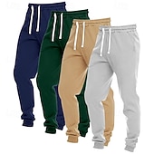 Χαμηλού Κόστους Αθλητικά παντελόνια-Ανδρικά Αθλητικές Φόρμες Παντελόνι Fleece Τζόγκκερ Παντελόνια Casual παντελόνι Κορδόνι Τσέπη Ελαστική μέση Σκέτο Άνεση Πλήρες μήκος ΕΞΩΤΕΡΙΚΟΥ ΧΩΡΟΥ Καθημερινά Απλός Κλασσικό στυλ 1 2 Μικροελαστικό