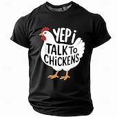cheap Men's Funny T shirts-Funny Chicken T-shirt, Yep I Talk to Chickens Shirt, Poultry Farmer Humor Tee, Cute Farm Animal Graphic Gift for Men, Chicken Lover Farm Life Apparel, Sizes S M L XL XXL XXXL