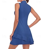 tanie Sukienka damska-Damskie Graficzny Solidne kolory Sukienka do tenisa Sukienka sportowa Odprowadza wilgoć Oddychający Bransoletka tenisowa Obuwie sportowe Bieganie Kołnierz zapinany na zamek Sukienka Czarny Biały