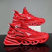 economico Scarpe da Corsa per Uomini-scarpe da corsa rosse da uomo a tema natalizio: leggere, traspiranti e alla moda, perfette per il fitness durante le vacanze e le attività all'aperto
