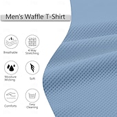 cheap Waffle Knit Tee-Men's Waffle T-shirt T Shirt Long Sleeve Half Zip Fall Fall &amp; Winter Solid Color Traditional / Vintage Casual Color Block Zipper Pocket Casual Home Outdoor Light Blue Black Green Top Tee for Men