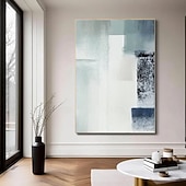 cheap Abstract Paintings-Hand painted Nordic Abstract Painting Minimalist Decor Blue Gradient Graffiti Poster Wall Art Canvas Pictures Wall Decor for Living Room Home Decoration wall art paintings