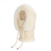 halpa lämmin ja lämmitetty kokoelma-3-in-1 pipo, kaulanlämmitin, kasvosuojus, lämmin fleecevuorilla varustettu neulottu korvasuoja, naisille, ulkokäyttöön, kylmään säähän, viihtyisä, kokopäähine hiihtoon ja pyöräilyyn