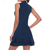 tanie Sukienka damska-Damskie Graficzny Solidne kolory Sukienka do tenisa Sukienka sportowa Odprowadza wilgoć Oddychający Bransoletka tenisowa Obuwie sportowe Bieganie Kołnierz zapinany na zamek Sukienka Czarny Biały