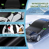 voordelige verwarming en koeling-grote auto voorruithoes voor ijs en sneeuw - auto voorruit sneeuwhoezen met zijruit &amp;achteruitkijkspiegelbeschermer, magnetische winterbescherming tegen sneeuw, universeel voor de meeste auto's,
