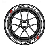 رخيصةأون أدوات حماية وتصميم هيكل السيارات-8 قطع/مجموعة ملصقات ديكور لإطارات السيارات ضبط السيارة ملصقات ثلاثية الأبعاد دائمة من مادة البولي فينيل كلوريد ملصقات حروف تسمية السيارات للأداء