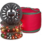 levne Vánoční úložiště-taška na vánoční osvětlení, organizér na vánoční osvětlení z oxfordské látky, taška na vánoční osvětlení pro organizaci kabelů světel bez zamotání, taška na zip &amp;nádoba na sváteční světýlka