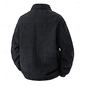 economico Giubbotti Casual-Per uomo Giacca Leggera Giacca in Velluto a Coste Giacca Casual Giacca da Lavoro Vacanza Casuale Traspirante Tasca Primavera Autunno Inverno Semplice Moda Classico Bavero Regolare Nero Cachi Verde