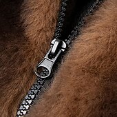 preiswerte Herrenjacken &amp; Herrenmäntel-Herren Winterjacke Fleecejacke Freizeitjacke Urlaub Täglich Thermowarm Tasche Fleece Herbst Winter Einfach Mode Streetwear Stehkragen Regulär Schwarz Braun Jacken