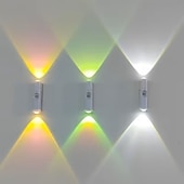 tanie Dekoracyjne światła-1/4 sztuki podwójnej lampki nocnej z czujnikiem kociego oka, ładowanej przez USB, RGB, 3/7 trybów kolorów, płynne przyciemnianie, do sypialni, schodów, garderoby, salonów, reflektorów