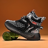 abordables Zapatillas Informales-Hombre Zapatillas de deporte Zapatos de Navidad Forro de Lana Zapatos para correr Zapatos de Paseo Casual Punto Cómodo Antideslizante Transpirable Botines / Hasta el Tobillo Cordones Negro Blanco Rojo