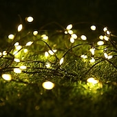 cheap Plug String Lights-Tree Decorative Lights Fairy String Lights Green PVC Copper Wire Lights Indoor and Outdoor Waterproof Courtyard Party Festival Wedding Decoration 8 Functions Low Voltage Plug in