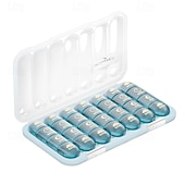 economico deposito bagagli e viaggi-Portapillole portatile con 21/28 scomparti, dispenser per farmaci settimanale, grande scomparto diviso, adatto per vitamine e farmaci quotidiani, ideale per viaggi, casa o come regalo.