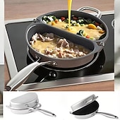 abordables Ustensiles de cuisine-Poêle pliante double, poêle antiadhésive à double fond
