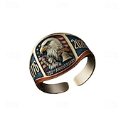  250th Anniversary Eagle Ring, Patriotic Gift, Vintage Open Eagle Ring, Electroplated Copper / Sterling Silver, Adjustable Statement Ring for Couples, Retro Style Semiquincentennial