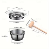 お買い得  果物＆野菜調理用品-3 in 1 ザクロ皮むきツール（ハンマー付き） - 頑丈な 304 ステンレススチール製ミートピッカー、フルーツオープニングナイフ &amp;セパレーター - 家庭用キッチン用手動ザクロピッカー