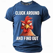  Cluck Around and Find Out Funny Chicken Shirt, Chaos Meme Angry Rooster Graphic Tee for Men, Sarcastic Farm Humor T-shirt Gift, Clothing Apparel S M L XL XXL XXXL