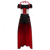 ieftine Costume de damă-Alice in Wonderland Basm Regina inimilor Regina Roșie Venin Rochii Costum Personaje din cărțile de povești Gotic for Pentru femei Adulți Halloween Performanță Îmbrăcăminte educativă Ținute pentru