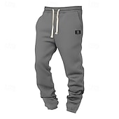 cheap Joggers-Men's Waffle Sweatpants Joggers Trousers Casual Pants Drawstring Elastic Cuff Solid Color Comfort Full Length Daily Outdoor Streetwear Vacation Fashion Black White Micro-elastic