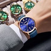 halpa Kvartsikellot-LIGE Miesten Kvarttikello Liiketoiminta Vedenkestävä PU Nahkakello