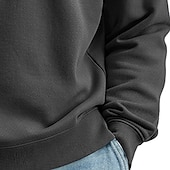 voordelige Basis Sweatshirts-Voor heren Sweatshirt Stoppen Wit Strakke ronde hals Opstaande boord Effen Casual Dagelijks Sport &amp; Outdoor Streetwear Sportkleding Basic Herfst Winter Kleding Hoodies Sweatshirts Lange mouw
