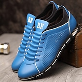 economico Sneakers Casual-sneakers sportive rosse da uomo con tomaia traforata: scarpe stringate eleganti per le feste informali e per l'uso quotidiano