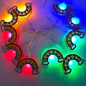 economico Luci interne a batteria e USB-Luci a stringa fatate LED arco di ferro 1.5m 10 LED funziona a batteria decorativa luci da appendere per festa di capodanno matrimonio stanza dei bambini