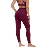 preiswerte Einfarbige Leggings-Damen Jogginghose Chinos Leggings Mode Basic Lässig Volle Länge Hohe Taille Einfach Elastischer Bund Bequem Weich Dehnbar Yoga Marineblau Schwarz Wein Grau Frühling Herbst Schmale Passform