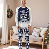 Χαμηλού Κόστους παιδικές χριστουγεννιάτικες πιτζάμες-Οικογένεια Κοίτα Χριστούγεννα Χριστουγεννιάτικες οικογενειακές πιτζάμες Πυτζάμες Οικογενειακά σετ Γραφική Χιονονιφάδα Σπίτι Στάμπα Σκούρο μπλε Μακρυμάνικο Καθημερινά Αντιστοίχιση ρούχων