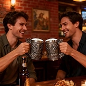 Недорогие Кружки и чашки-Кружка для кофе и пива с декором в стиле викингов и ручкой в виде дракона, подарки в стиле викингов для мужчин, пивные кружки для мужчин, средневековые украшения в стиле ренессанс, 18 унций