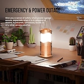 levne Camping Lights &amp;amp; Lucerny-1 balení skládací přenosné LED kempingové lucerny, lehké, vodotěsné, solární, USB dobíjecí LED svítilny, sady pro přežití, pro vnitřní i venkovní použití, pro domácí nouzové osvětlení, výpadky proudu,