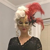  Naisten 1700-luvun kolonialistinen peruukki viktoriaaninen Marie Antoinette kuningatar cosplay kiharahiukset ja hattu