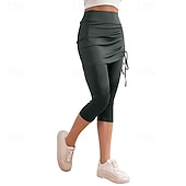 abordables Faldas y Skorts para Mujeres-Mujer Color sólido Falda casual Falda con leggings Frunce Correa Eslático Transpirable Tenis pepinillo Corriendo Prendas de abajo Gris oscuro Negro Rosa Ropa de tenis