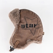 cheap Men's Hats-Men's Trapper Hat Winter Hats Brown khaki Polyester Fleece Fashion Modern Contemporary Daily Wear Date Star Thermal Warm Windproof