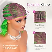 זול פאות קרנבל-פאת קרנבל 2026 ורוד שחור כחול מתולתל Bob קצר פאה סינתטית לפסטיבל מרדי גרא מִצעָד שיער לתחפושת קוספליי ל נשים