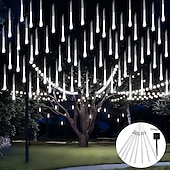 levne Solární řetězec světla-venkovní solární led meteorická sprcha déšť světla sváteční řetězec světla vodotěsné zahradní světlo 8 trubek 144 LED pro zahradní strom barevné dekorace krajina osvětlení