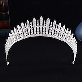 levne Tiaru a koruny-Korunní čelenky Čelenka Slitina Svatební Narozeniny Elegantní Roztomilý S Štras Přílba Pokrývky Hlavy