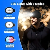 economico Cuffie Beanie-Cappello in Maglia Musicale Wireless Bluetooth Nuovo Cappello Luminoso LED all'aperto Cappello Wireless Bluetooth con Auricolari Integrati Ricaricabile USB Alimentazione Batteria 1.5-3W Regalo di San