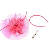 abordables Fascinateurs-Coiffe Tulle Chapeau Fedora Mariage Fête du thé Course de Chevaux Cocktail Élégant ancien Avec Tulle Casque Couvre-chef