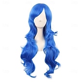 baratos Perucas de Carnaval-Peruca de Carnaval 2026 Vermelho Preta Azul Encaracolado Longo Peruca sintética para festivais Mardi Gras Parada Cabelo para fantasia de cosplay para Feminino
