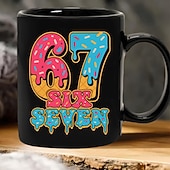 cheap Mugs &amp; Cups-67 Meme Mug Funny Gift Coffee Mug Vibrant Ice Cream Dripping 67 Design Perfect Sweet Gift for Dessert Lovers Friends or Coworkers