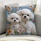  Capa de almofada decorativa com estampa plana 2D de gato preto, com bordado decorativo para sofá. O detalhe em bordado falso no centro adiciona um toque divertido e charmoso à sala de estar.