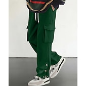 abordables Fret-Homme Jogging Cargo Joggings Pantalons Cordon de serrage Avec Poches Taille Élastique Uni Confort Quotidien Sport en Plein Air Mode Occasionnel Kaki Micro-Élastique